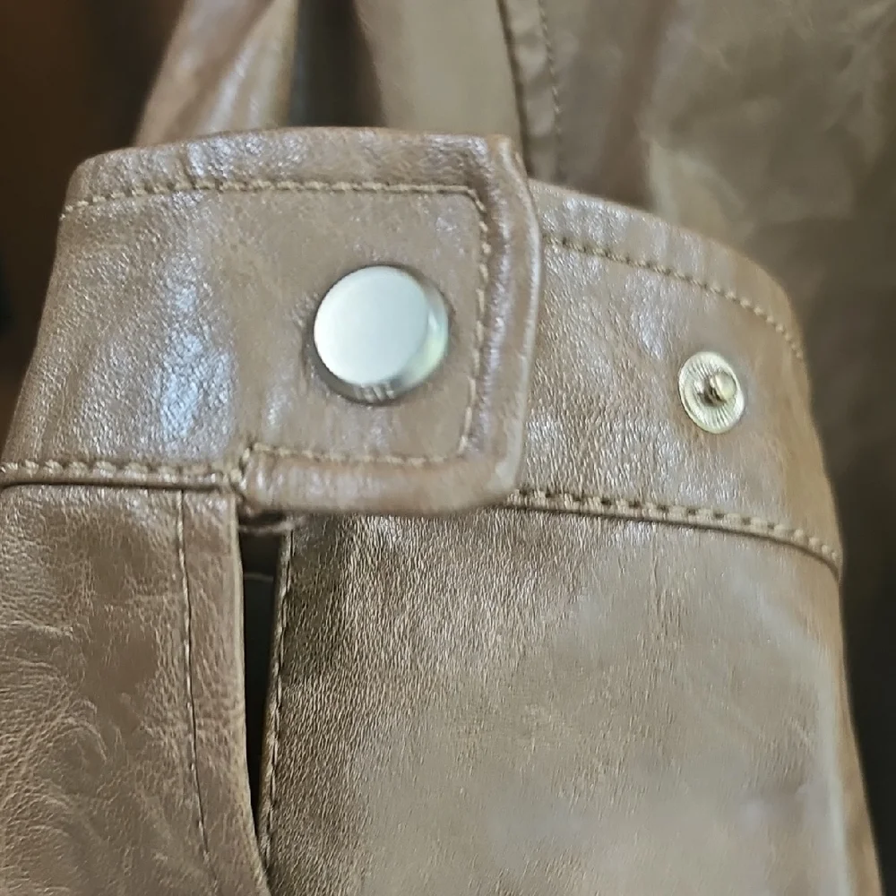 Zara Men's Tan Leather Jacket - Picture 5 of 8